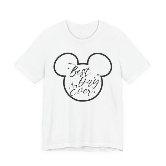 Best Day Ever Tee, Family Vacation T-Shirt, Theme Park Trip Shirt, Gift for Mouse Motif Lovers, Unisex Graphic Tee