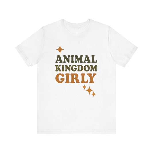 Nature's Kingdom Girly Tee, Cute Animal T-Shirt, Girly Fashion Shirt, Nature Lover Gift, Eco-Friendly Apparel, Casual Wear