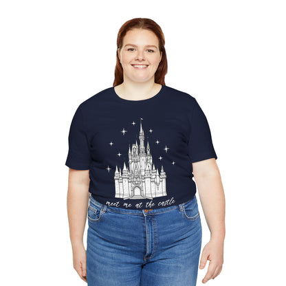 Magical Castle Tee - Meet Me by the Castle Graphic, Unisex Short Sleeve, Ideal for Theme Park Lovers, Gift for Adults, Dreamy Theme