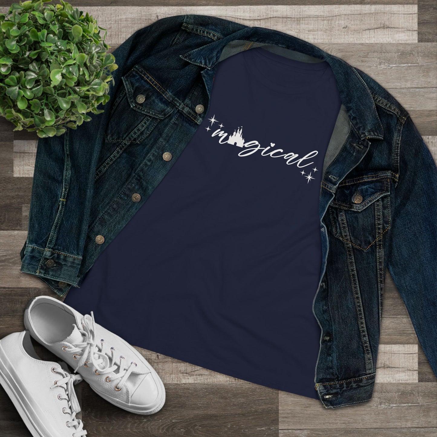 Magical Castle Women's Cotton Tee - Enchanting, Comfortable Top, Gift for Her, Casual Wear, Cute Graphic Shirt, Everyday Style