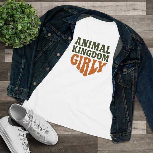 Nature's Kingdom Girly Cotton Tee | Women's Graphic Tee, Casual Wear, Eco-Friendly Shirt, Gift for Nature Lovers, Trendy Apparel