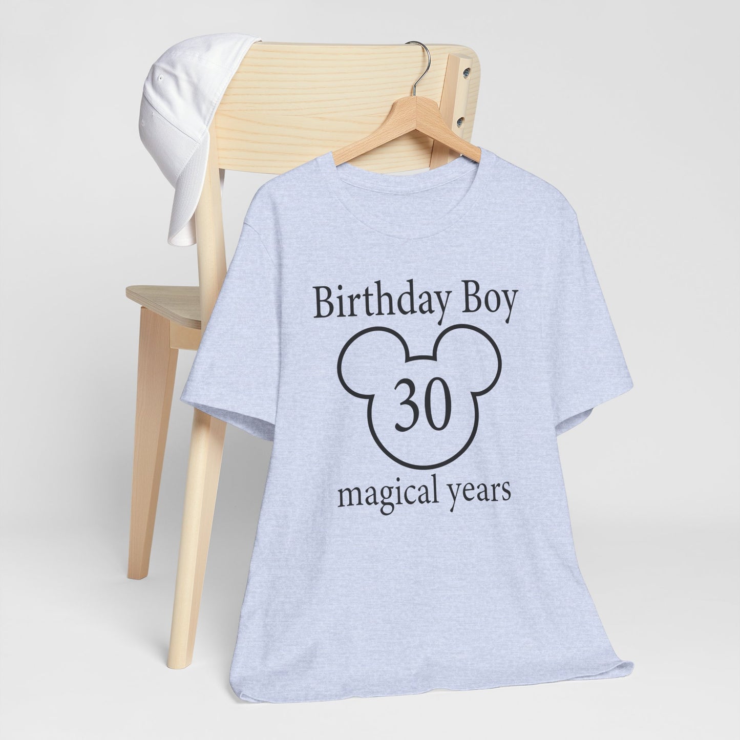 Magical 30th Birthday Boy Tee, Birthday T-shirt, Party Wear, Gift for 30th Birthday, Mouse Motif, Celebration Shirt, Theme Park-themed Gift