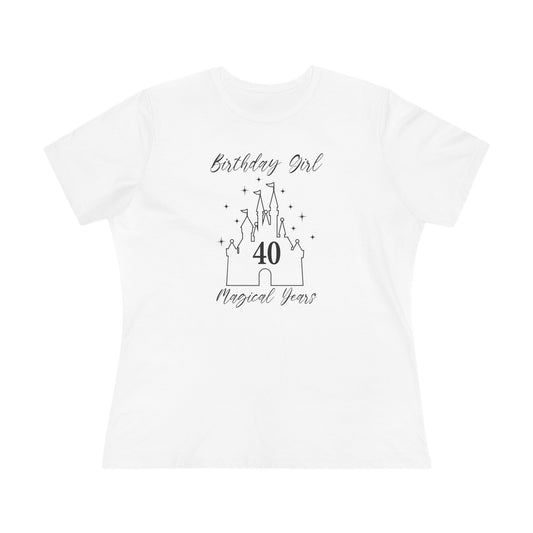 Magical 40th Birthday Girl Tee | Fun Cotton Shirt for Celebrations, Castle Lover Tee, Birthday Gift, Party Outfit, Casual Wear, Gift for Her