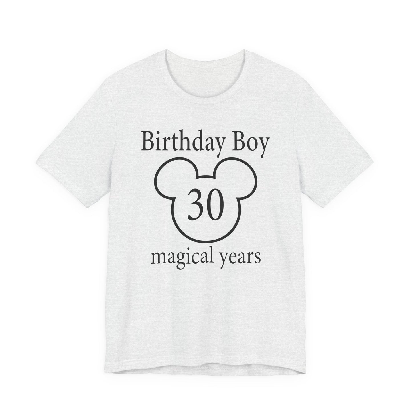 Magical 30th Birthday Boy Tee, Birthday T-shirt, Party Wear, Gift for 30th Birthday, Mouse Motif, Celebration Shirt, Theme Park-themed Gift