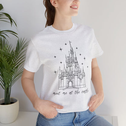 Magical Castle Tee - Meet Me by the Castle Graphic, Unisex Short Sleeve, Ideal for Theme Park Lovers, Gift for Adults, Dreamy Theme