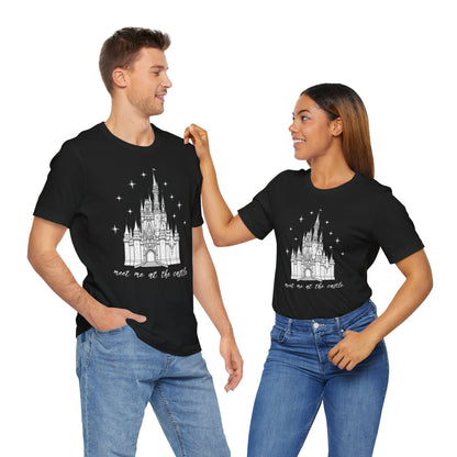 Magical Castle Tee - Meet Me by the Castle Graphic, Unisex Short Sleeve, Ideal for Theme Park Lovers, Gift for Adults, Dreamy Theme
