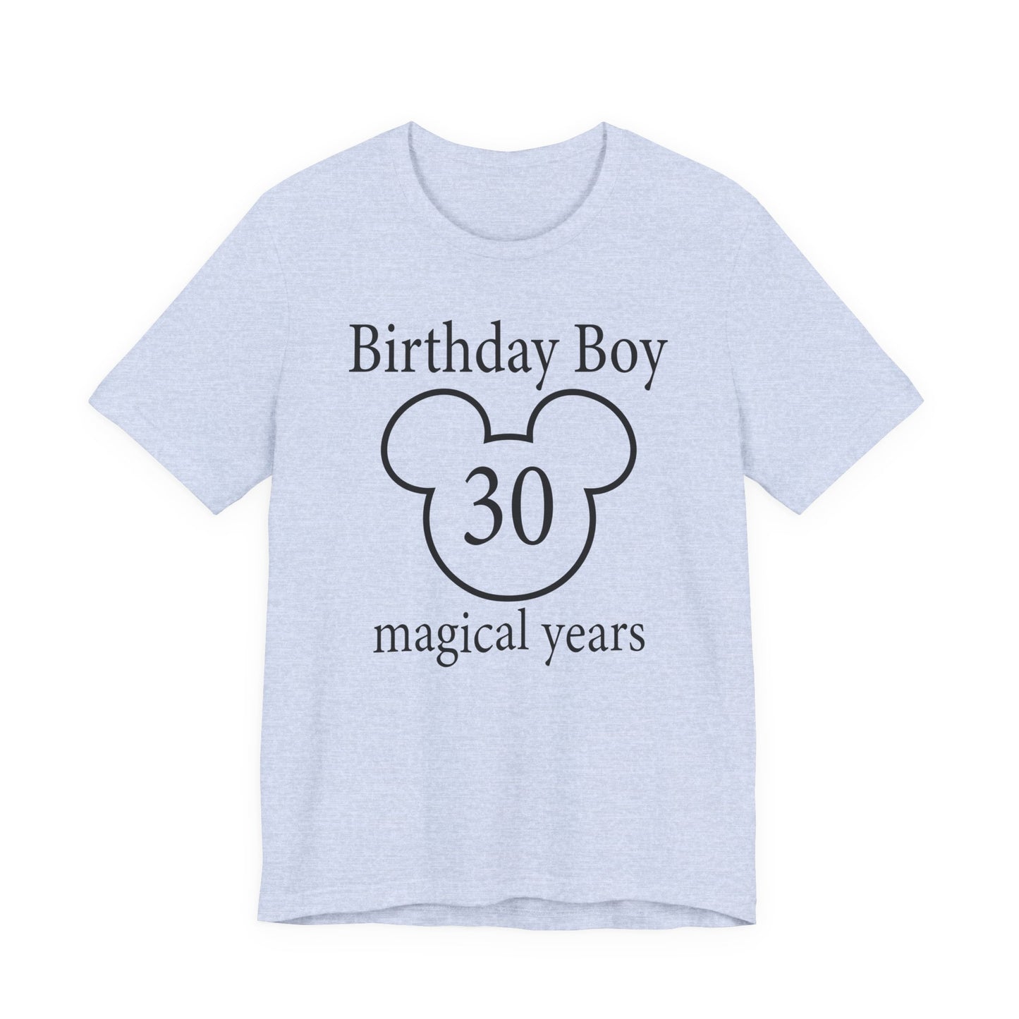 Magical 30th Birthday Boy Tee, Birthday T-shirt, Party Wear, Gift for 30th Birthday, Mouse Motif, Celebration Shirt, Theme Park-themed Gift