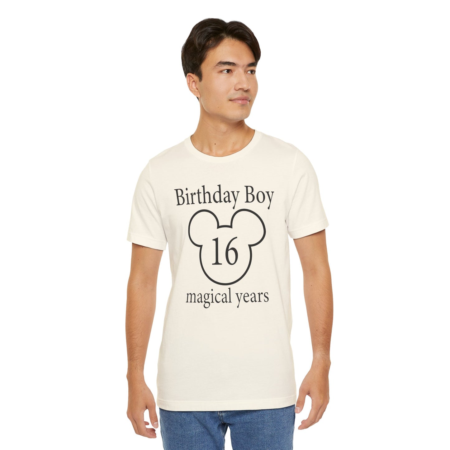 Magical 16th Birthday Boy Tee, Birthday T-shirt, Party Wear, Gift for 16th Birthday, Celebration Shirt, Mouse Motif, Theme Park-themed Gift