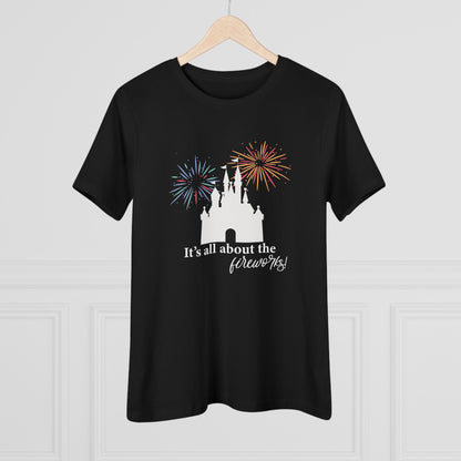 Women's Fireworks Magic Tee, Comfortable Cotton T-Shirt, Perfect for Theme Parks, Casual Wear, Summer Fun, Fireworks