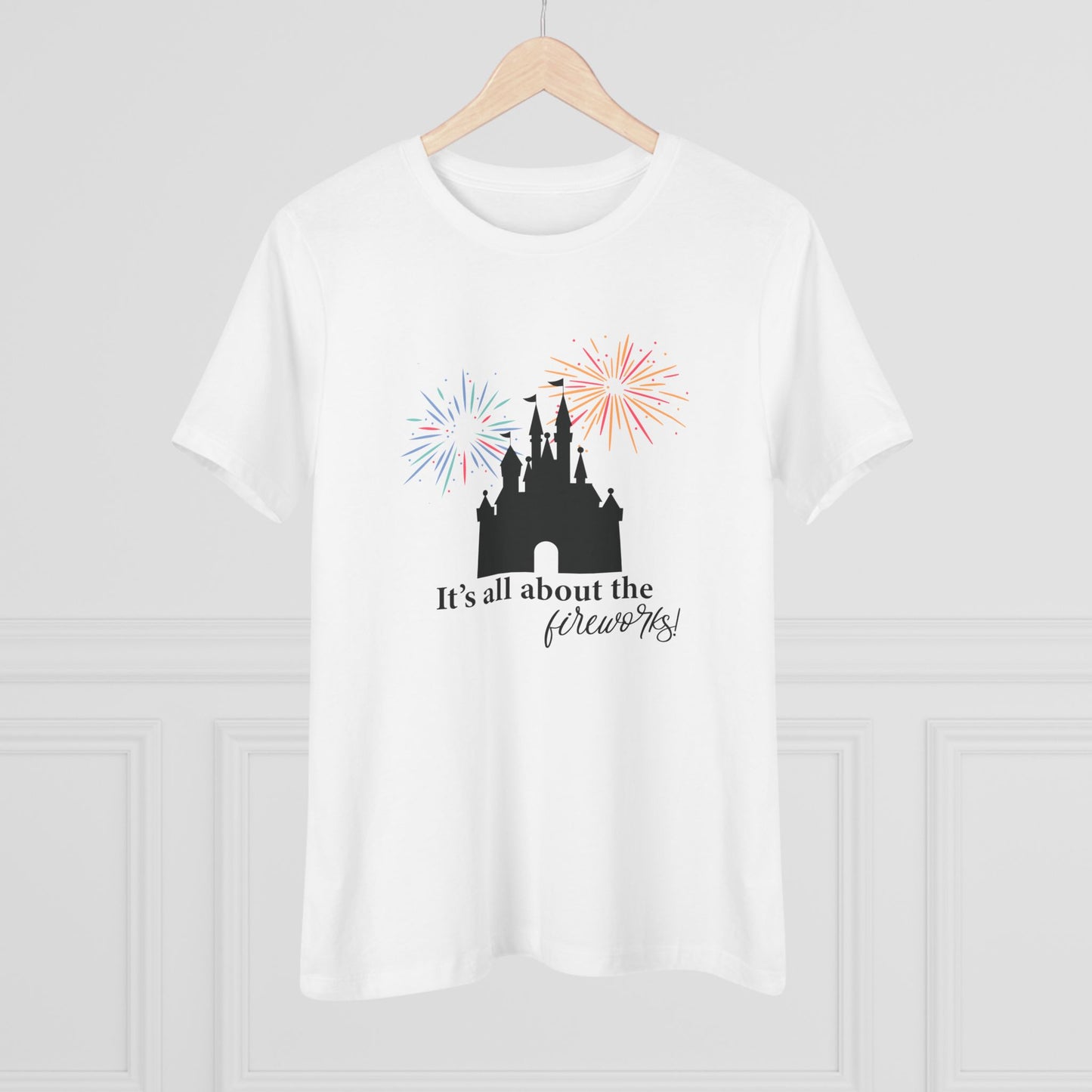 Women's Fireworks Magic Tee, Comfortable Cotton T-Shirt, Perfect for Theme Parks, Casual Wear, Summer Fun, Fireworks
