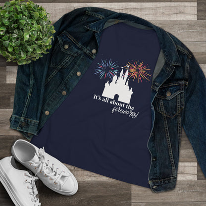 Women's Fireworks Magic Tee, Comfortable Cotton T-Shirt, Perfect for Theme Parks, Casual Wear, Summer Fun, Fireworks