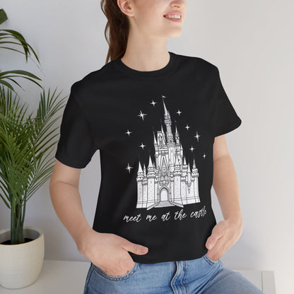 Magical Castle Tee - Meet Me by the Castle Graphic, Unisex Short Sleeve, Ideal for Theme Park Lovers, Gift for Adults, Dreamy Theme