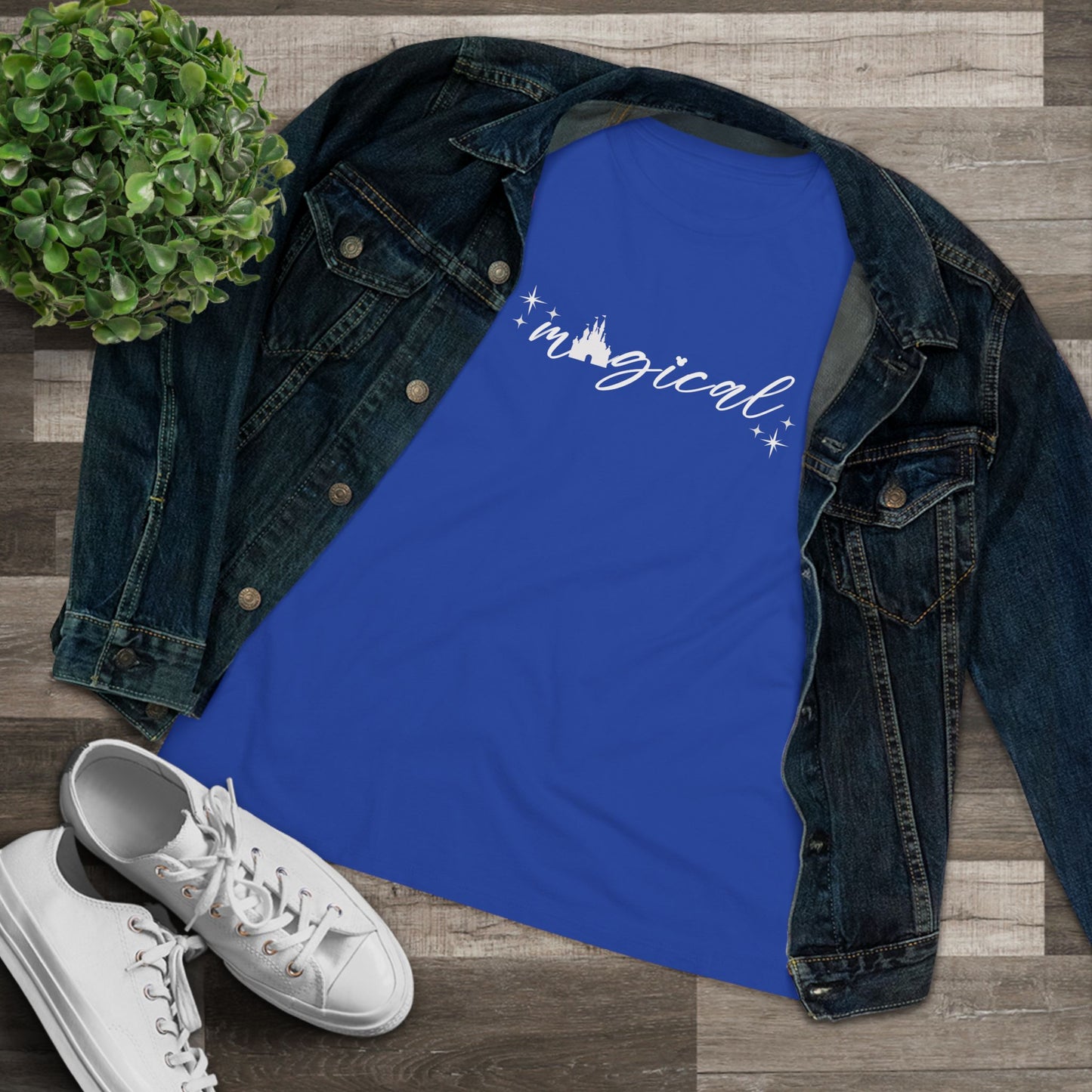 Magical Castle Women's Cotton Tee - Enchanting, Comfortable Top, Gift for Her, Casual Wear, Cute Graphic Shirt, Everyday Style