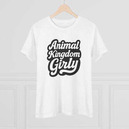 Nature's Kingdom Girly Women's Cotton Tee - Cute Casual T-Shirt, Gift for Animal Lovers, Girly Apparel, Nature Shirt, Sustainable Fashion