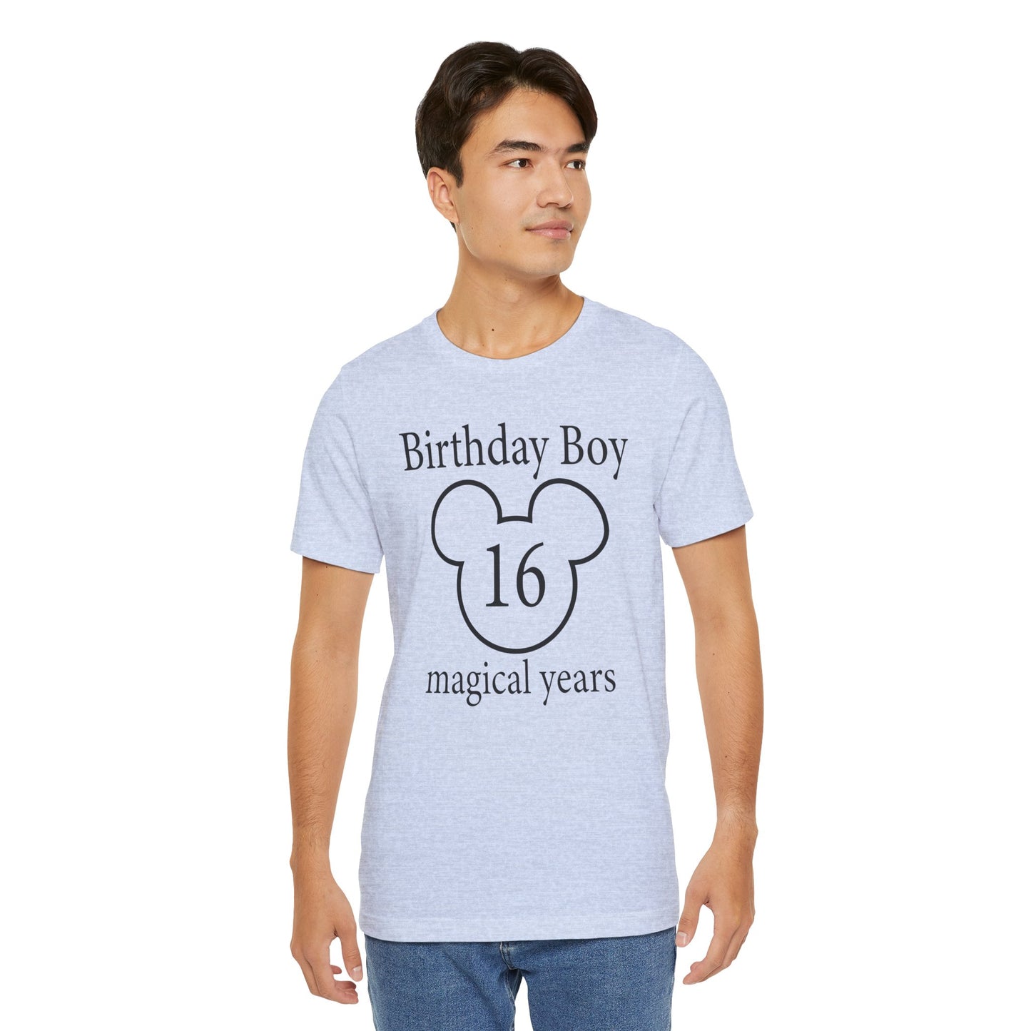 Magical 16th Birthday Boy Tee, Birthday T-shirt, Party Wear, Gift for 16th Birthday, Celebration Shirt, Mouse Motif, Theme Park-themed Gift
