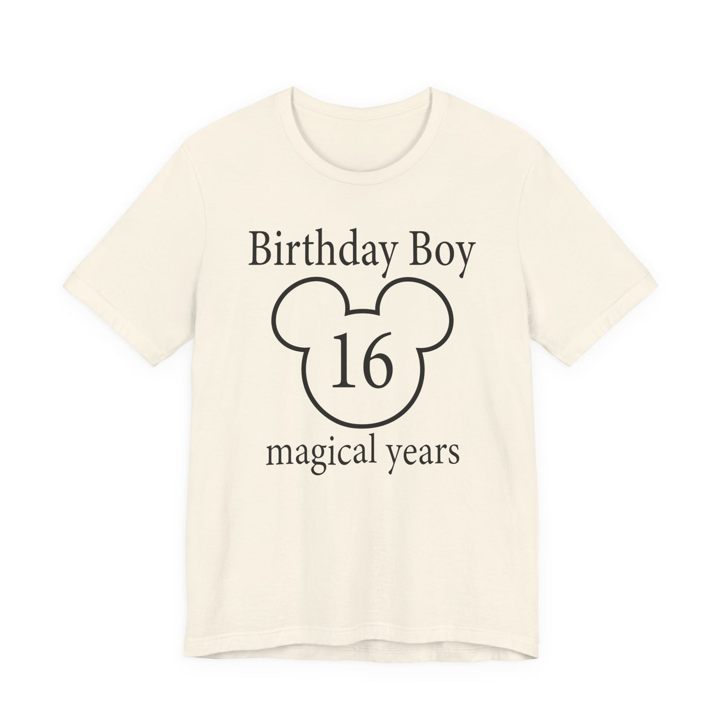 Magical 16th Birthday Boy Tee, Birthday T-shirt, Party Wear, Gift for 16th Birthday, Celebration Shirt, Mouse Motif, Theme Park-themed Gift