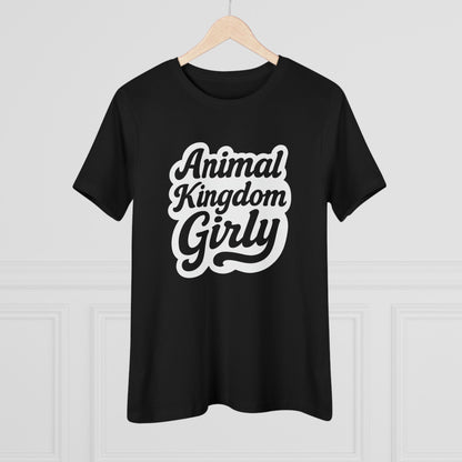 Nature's Kingdom Girly Women's Cotton Tee - Cute Casual T-Shirt, Gift for Animal Lovers, Girly Apparel, Nature Shirt, Sustainable Fashion