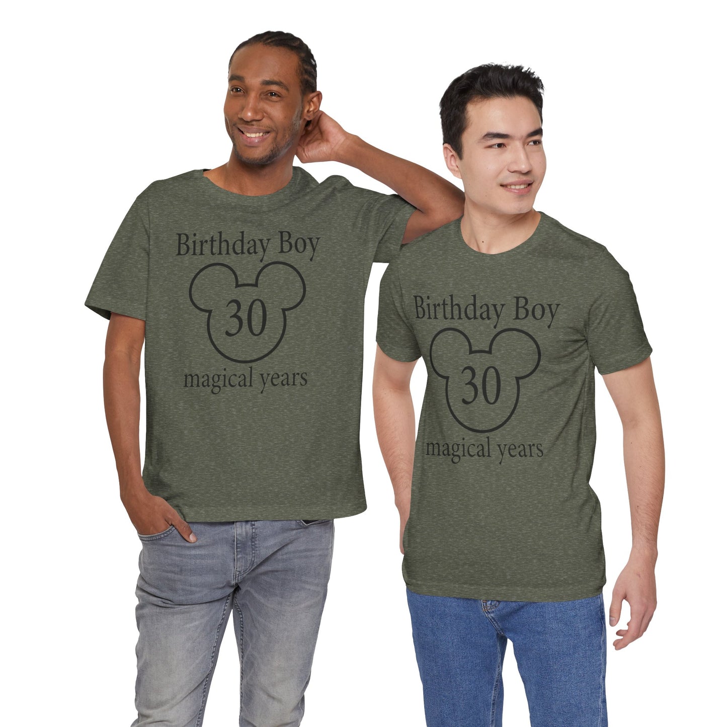 Magical 30th Birthday Boy Tee, Birthday T-shirt, Party Wear, Gift for 30th Birthday, Mouse Motif, Celebration Shirt, Theme Park-themed Gift