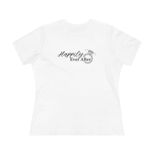 Happily Ever After Women's Cotton Tee, Bridal Party Gift, Wedding Celebration Outfit, Casual T-Shirt, Engagement Gift, Heartfelt Apparel