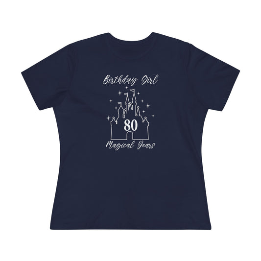 Magical 80th Birthday Girl Tee | Fun Cotton Shirt for Celebrations, Castle Lover Tee, Birthday Gift, Party Outfit, Casual Wear, Gift for Her