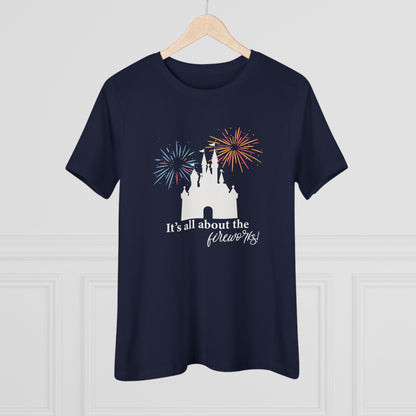 Women's Fireworks Magic Tee, Comfortable Cotton T-Shirt, Perfect for Theme Parks, Casual Wear, Summer Fun, Fireworks
