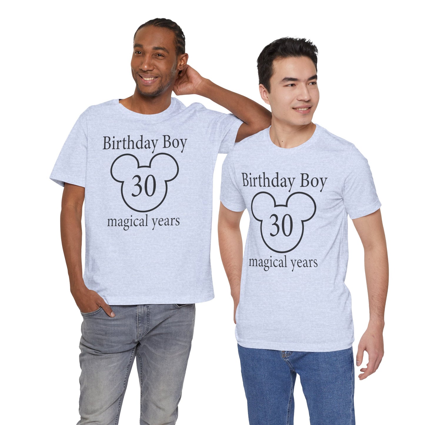 Magical 30th Birthday Boy Tee, Birthday T-shirt, Party Wear, Gift for 30th Birthday, Mouse Motif, Celebration Shirt, Theme Park-themed Gift