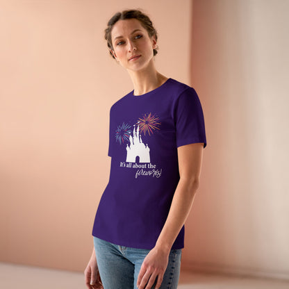 Women's Fireworks Magic Tee, Comfortable Cotton T-Shirt, Perfect for Theme Parks, Casual Wear, Summer Fun, Fireworks