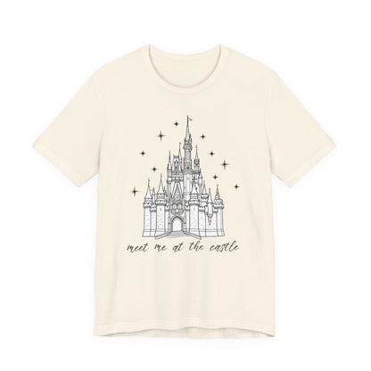 Magical Castle Tee - Meet Me by the Castle Graphic, Unisex Short Sleeve, Ideal for Theme Park Lovers, Gift for Adults, Dreamy Theme