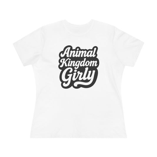 Nature's Kingdom Girly Women's Cotton Tee - Cute Casual T-Shirt, Gift for Animal Lovers, Girly Apparel, Nature Shirt, Sustainable Fashion