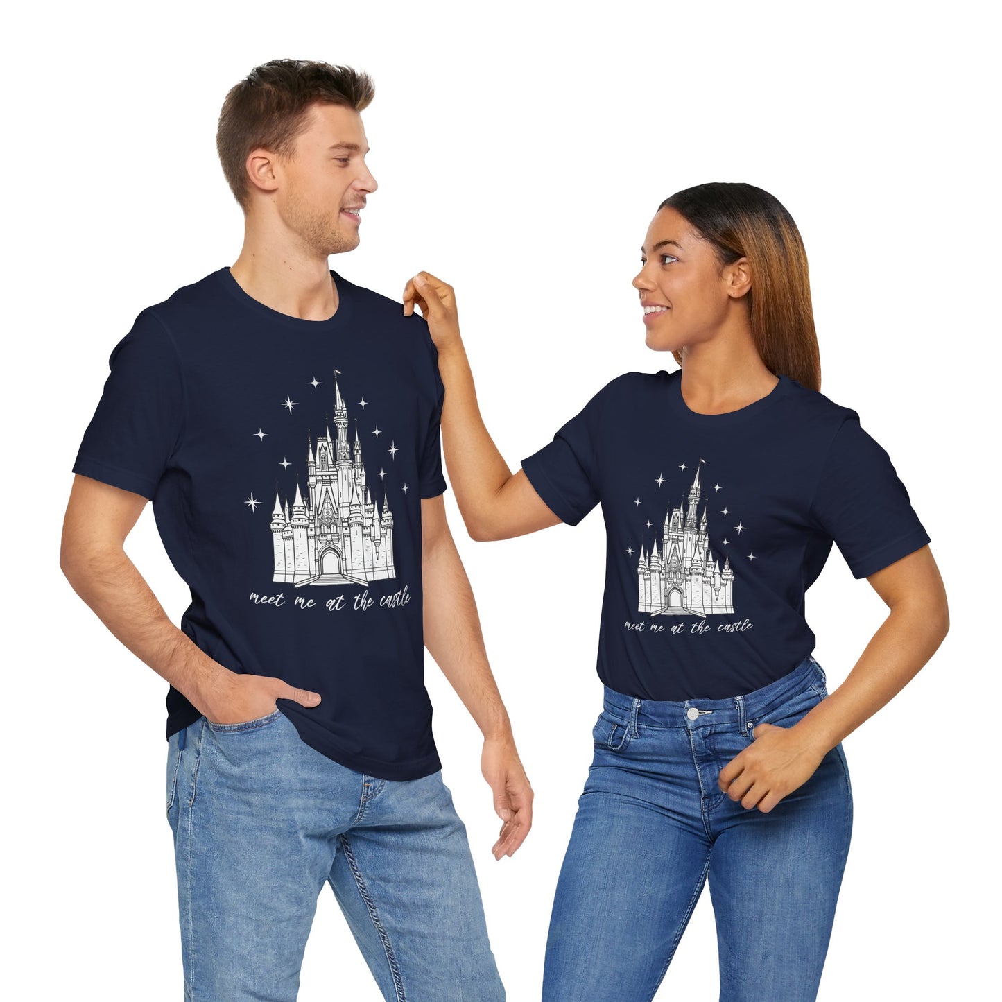 Magical Castle Tee - Meet Me by the Castle Graphic, Unisex Short Sleeve, Ideal for Theme Park Lovers, Gift for Adults, Dreamy Theme