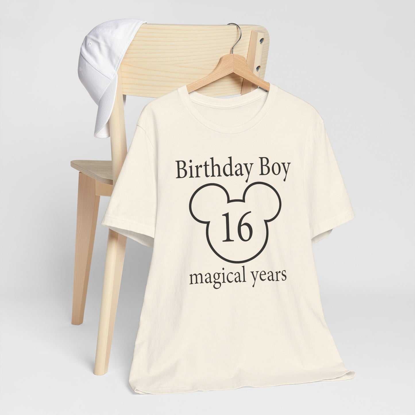Magical 16th Birthday Boy Tee, Birthday T-shirt, Party Wear, Gift for 16th Birthday, Celebration Shirt, Mouse Motif, Theme Park-themed Gift