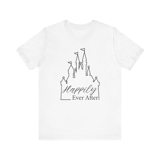 Happily Ever After Tee, Romantic Gift, Theme Park Inspired Shirt, Wedding Celebration Apparel, Casual Fairy Tale Top, Castle Lover Tee
