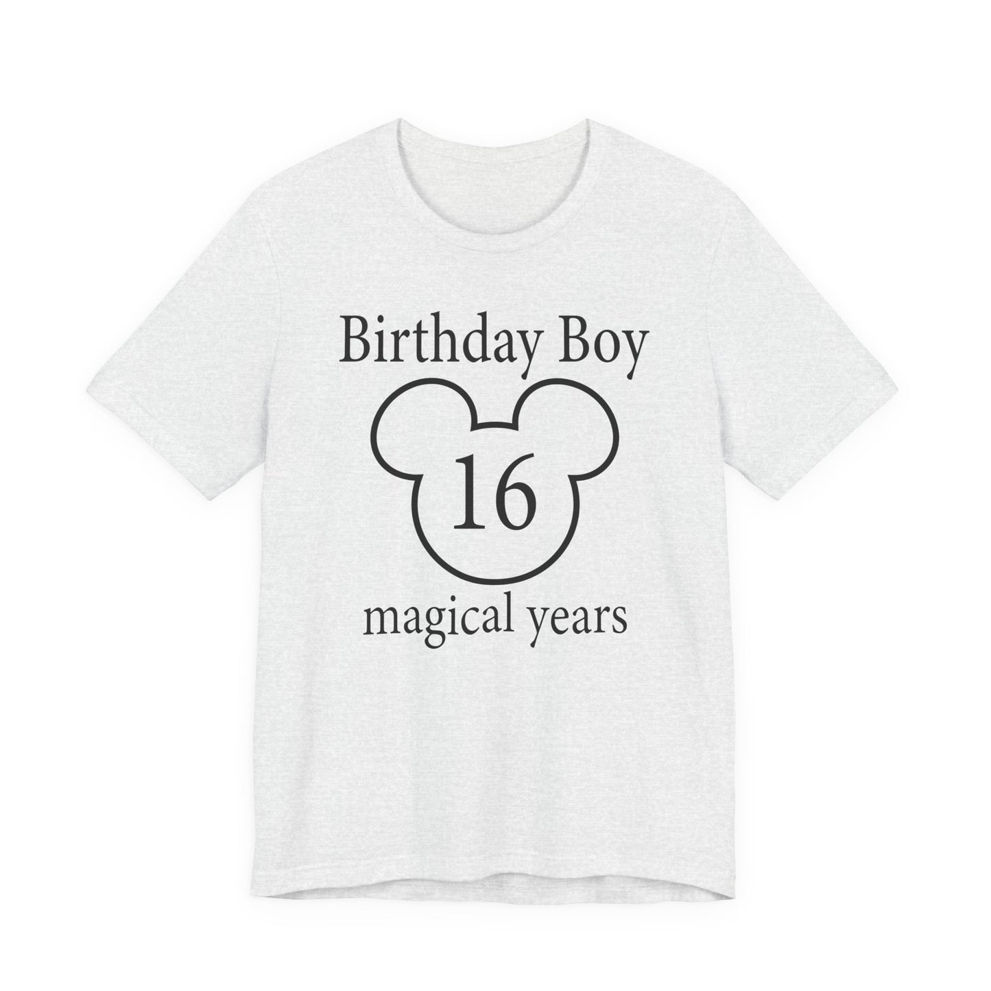Magical 16th Birthday Boy Tee, Birthday T-shirt, Party Wear, Gift for 16th Birthday, Celebration Shirt, Mouse Motif, Theme Park-themed Gift