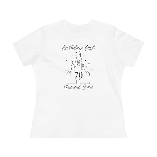 Magical 70th Birthday Girl Tee | Fun Cotton Shirt for Celebrations, Castle Lover Tee, Birthday Gift, Party Outfit, Casual Wear, Gift for Her