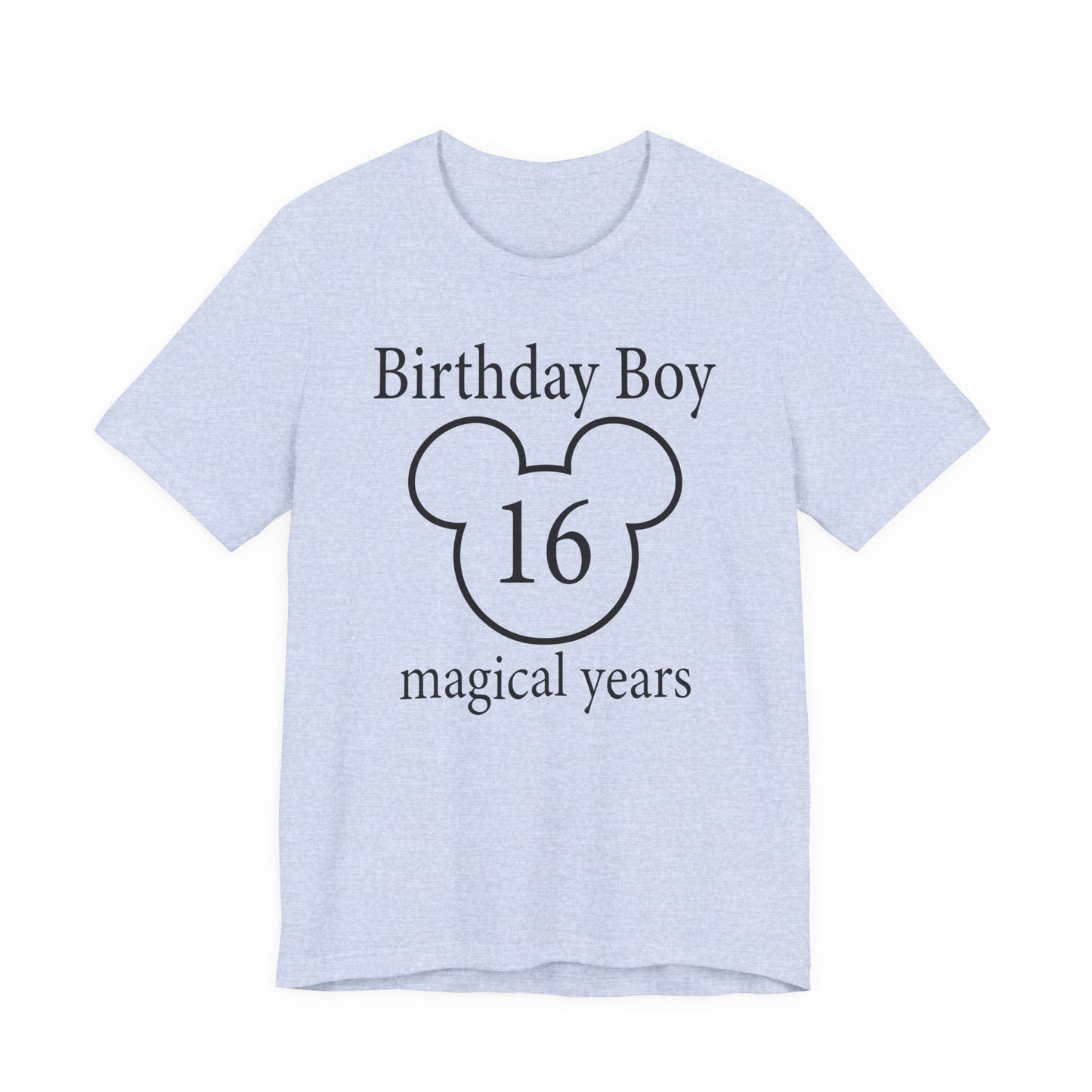 Magical 16th Birthday Boy Tee, Birthday T-shirt, Party Wear, Gift for 16th Birthday, Celebration Shirt, Mouse Motif, Theme Park-themed Gift