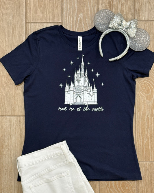 Whimsical Castle Women's Cotton Tee, Magical Shirt, Gift for Her, Theme Park Lovers Top, Cozy Casual Wear, Birthday Celebration