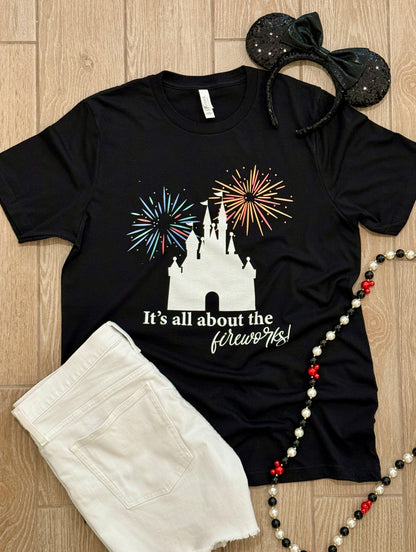 Main Street Fireworks Unisex Tee, Celebrate Magic, Perfect for Theme Parks, Birthday Parties, Casual Wear, Great Gift Idea