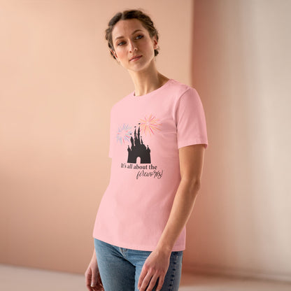 Women's Fireworks Magic Tee, Comfortable Cotton T-Shirt, Perfect for Theme Parks, Casual Wear, Summer Fun, Fireworks