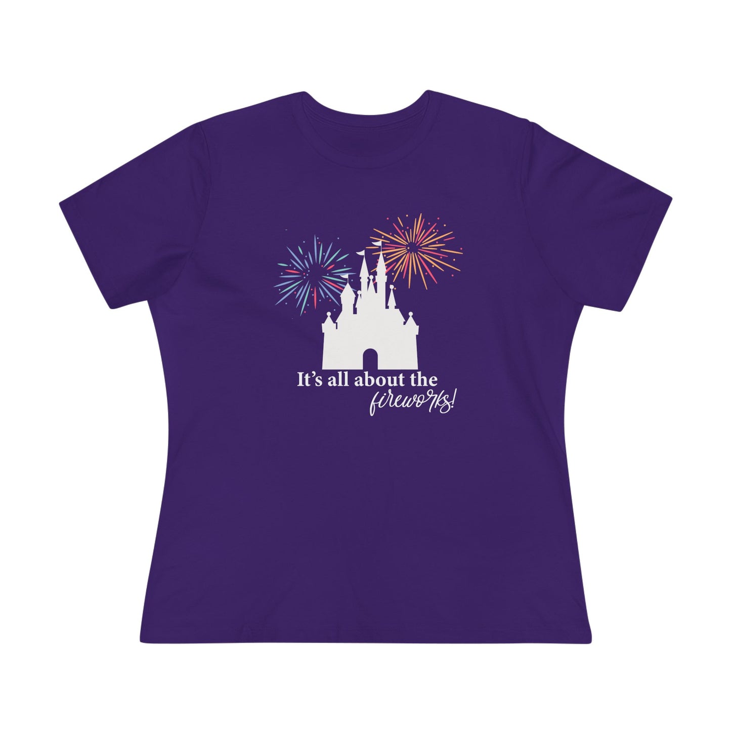 Women's Fireworks Magic Tee, Comfortable Cotton T-Shirt, Perfect for Theme Parks, Casual Wear, Summer Fun, Fireworks
