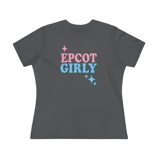 Around the World Girly Women's Cotton Tee, Theme Park Style Shirt, Travel Souvenir Tee, Cute Graphic T-Shirt, Fun Vacation Outfit