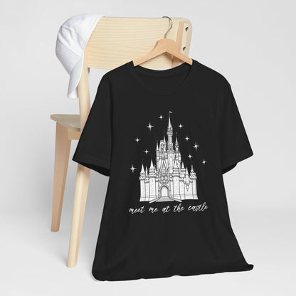 Magical Castle Tee - Meet Me by the Castle Graphic, Unisex Short Sleeve, Ideal for Theme Park Lovers, Gift for Adults, Dreamy Theme