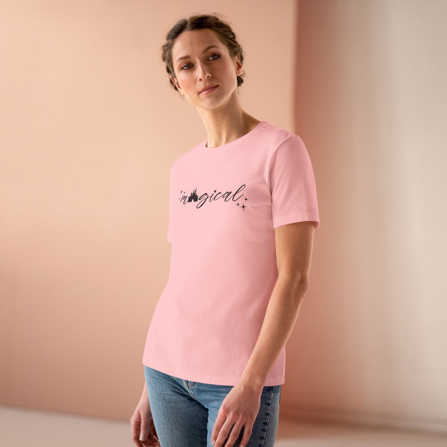 Magical Castle Women's Cotton Tee - Enchanting, Comfortable Top, Gift for Her, Casual Wear, Cute Graphic Shirt, Everyday Style
