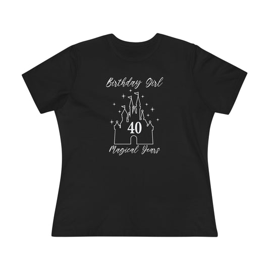 Magical 40th Birthday Girl Tee | Fun Cotton Shirt for Celebrations, Castle Lover Tee, Birthday Gift, Party Outfit, Casual Wear, Gift for Her