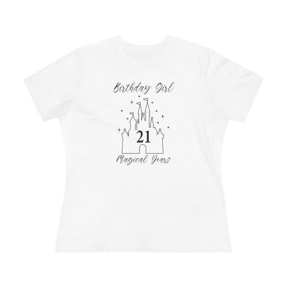 Magical 21st Birthday Girl Tee | Fun Cotton Shirt for Celebrations, Castle Lover Tee, Birthday Gift, Party Outfit, Casual Wear, Gift for Her