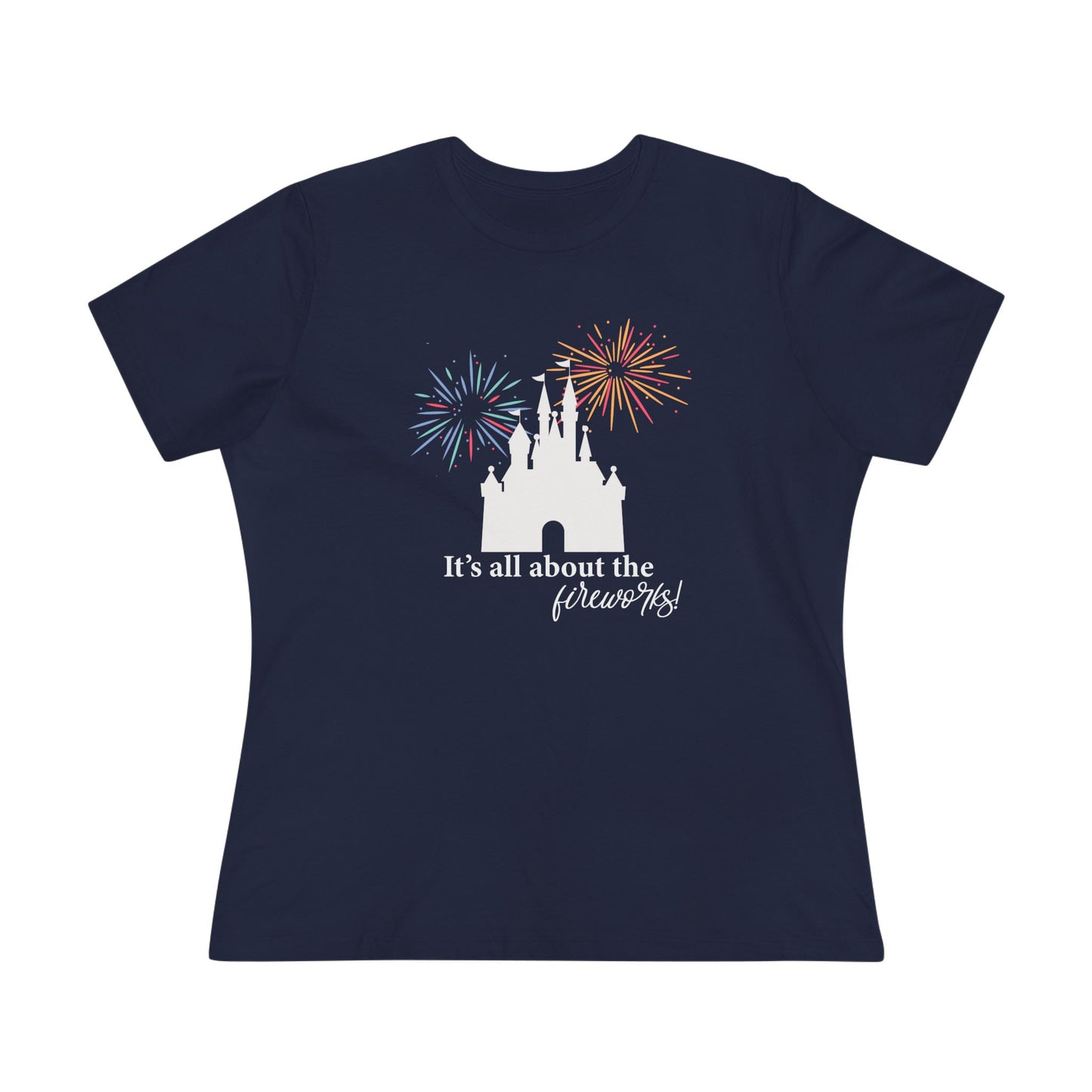 Women's Fireworks Magic Tee, Comfortable Cotton T-Shirt, Perfect for Theme Parks, Casual Wear, Summer Fun, Fireworks
