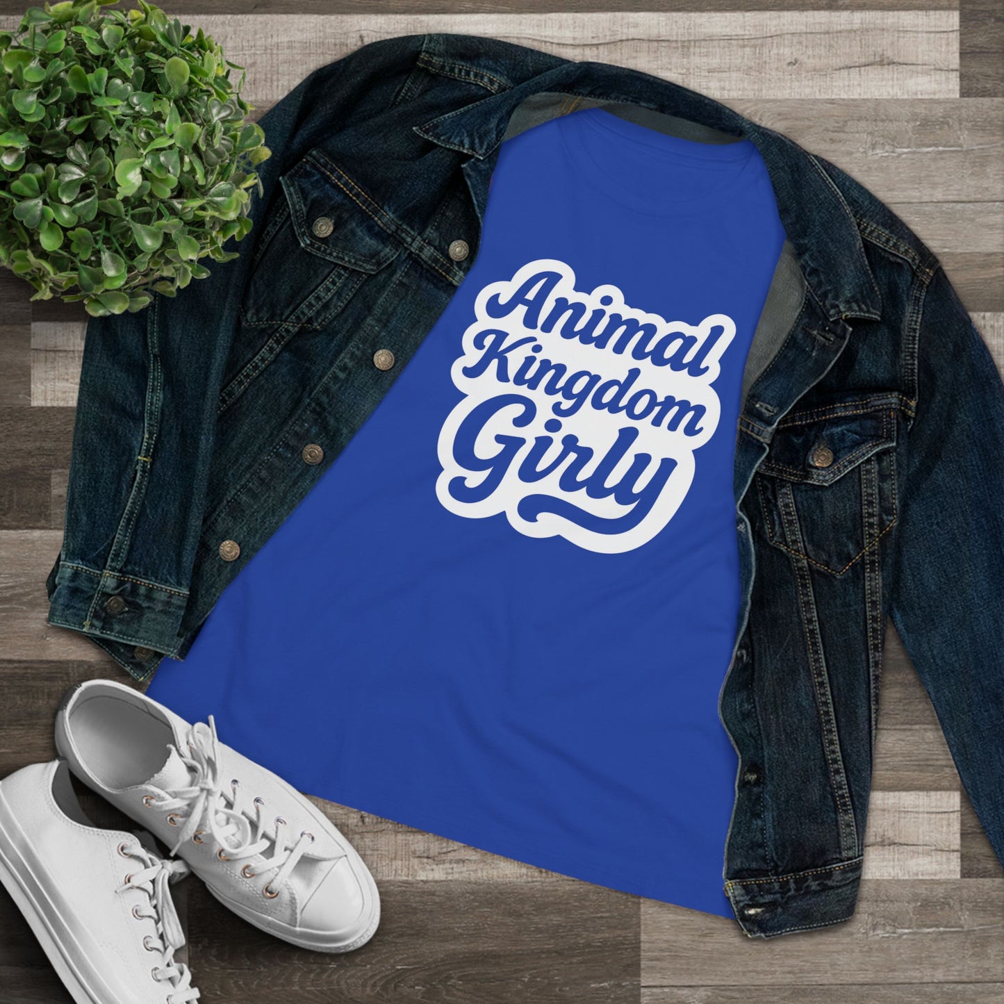 Nature's Kingdom Girly Women's Cotton Tee - Cute Casual T-Shirt, Gift for Animal Lovers, Girly Apparel, Nature Shirt, Sustainable Fashion