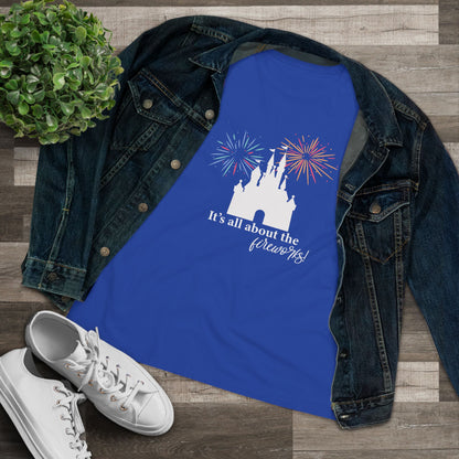 Women's Fireworks Magic Tee, Comfortable Cotton T-Shirt, Perfect for Theme Parks, Casual Wear, Summer Fun, Fireworks