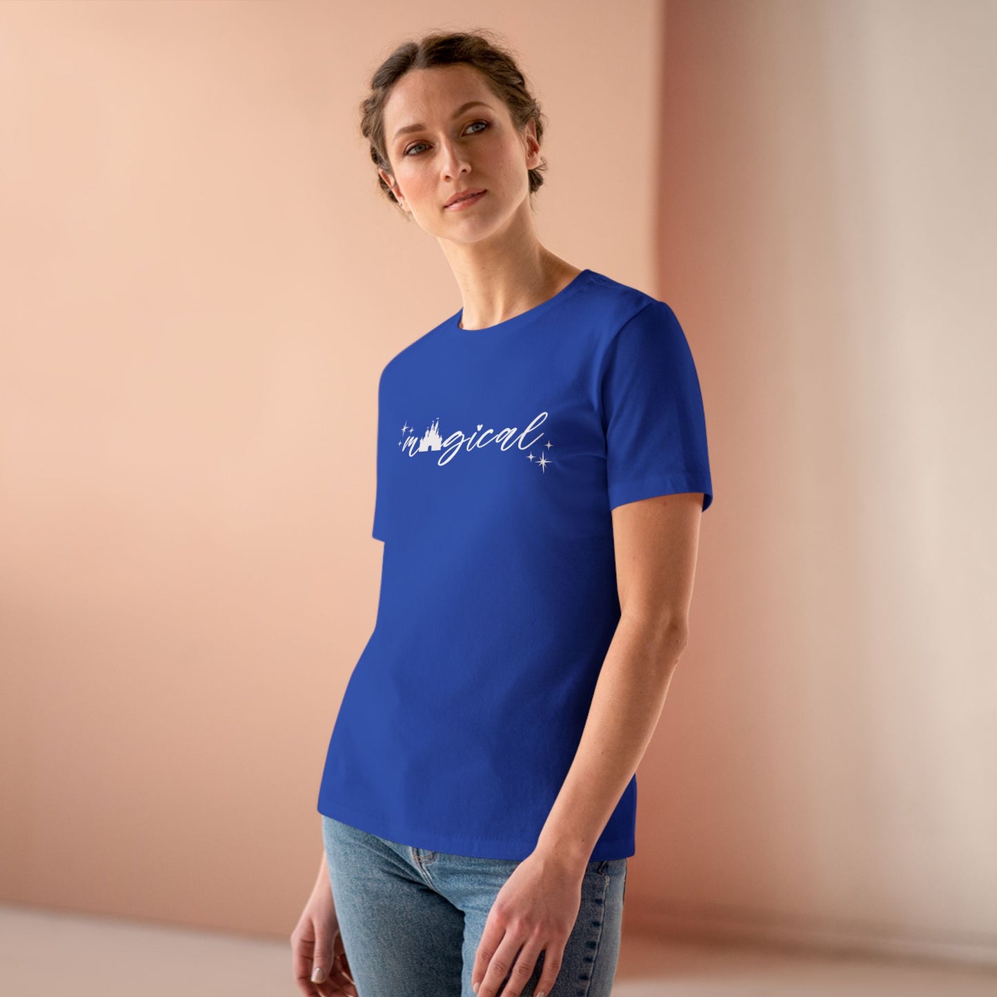 Magical Castle Women's Cotton Tee - Enchanting, Comfortable Top, Gift for Her, Casual Wear, Cute Graphic Shirt, Everyday Style