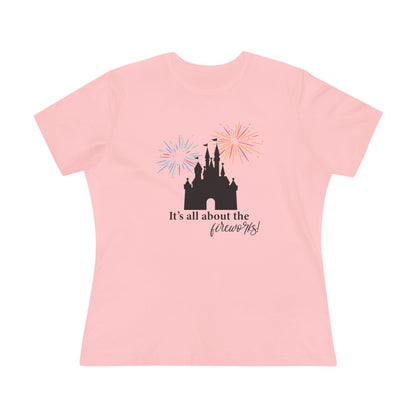 Women's Fireworks Magic Tee, Comfortable Cotton T-Shirt, Perfect for Theme Parks, Casual Wear, Summer Fun, Fireworks
