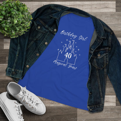 Magical 40th Birthday Girl Tee | Fun Cotton Shirt for Celebrations, Castle Lover Tee, Birthday Gift, Party Outfit, Casual Wear, Gift for Her
